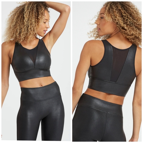 SPANX Other - Spanx faux leather medium impact sports bra size XS